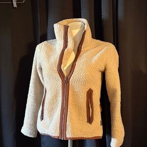 Patagonia Cream Teddy Jacket with Brown Accents